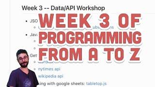 Coding Train Live 61: Week 3 of Programming from A to Z & Mad Libs generator