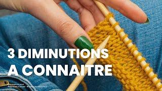 Diminution de base : SSK, Surjet simple et surjet double (Mes secrets pour tricoter des diminutions)