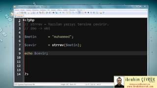 Php Dersleri 34 - Yazılan Yazıları Tersine Çevirme İşlemi | strrev();