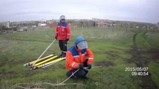 Видео установки переносных заземлений ЗПЛ-10Н-3Ш с земли на ВЛ 6 кВ.