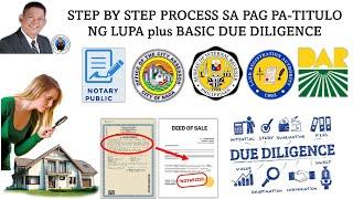 Step by Step Process sa pag pa titulo ng lupa [with Due diligence]