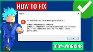 How to Fix an Error Occurred While Starting Roblox Studio Error Windows 11/10/8/7