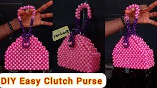 DIY BEADED CLUTCH PURSE || EASY BEADED CLUTCH BAG || THE PRETTY IN PINK BEADED BAG