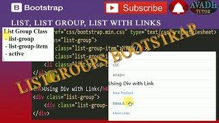 list group in bootstrap || how to implement list group in bootstrap || avadh tutor