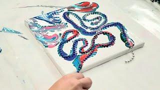 Fluid Art BEAD CHAIN PULL Acrylic Pouring String Technique Beginners Satisfying Relaxing Art