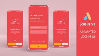 Animated Login UI Design for android with Free aia file part 2 | Login V3 | Kodular | Niotron