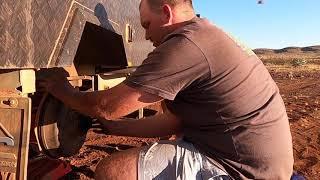 Checking and Repacking Caravan Wheel Bearing With Basic Tools In The Bush