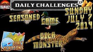 Daily Challenges Banded Gila Monster Locations Cook Seasoned Game etc. RDR2 Red Dead 2 Online 7/7/19