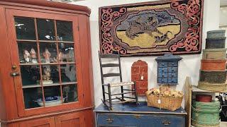 Tour with me Antique Show Museum Quality American History Hudson Primitives Folk Art Early Painted