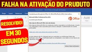 Falha na Ativação do Produto Microsoft Office, Word, Excel, Powerpoint | Sem Programa