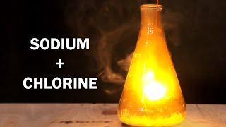 Making table salt using sodium metal and chlorine gas