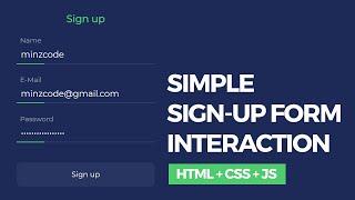 Simple Sign Up Form Using HTML, CSS & Vanilla JS