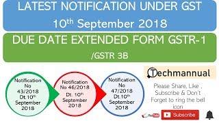 Due Date Extended under GST - GSTR 1 and GSTR 3B (Latest Notification under GST - Central Tax)