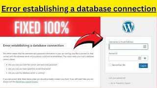 Error Establishing Database Connection in WordPress | Database Connection Resolved | WordPress