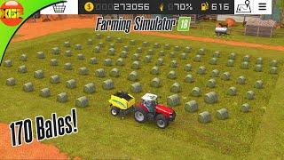OMG! Making 170+ Round Hay Bales From One Field Only! Farming Simulator 18 On iPad Pro