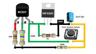 Single Push Button ON OFF switch circuit