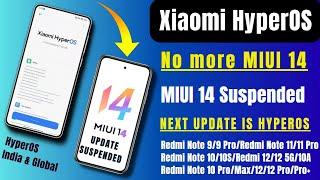 No More MIUI 14 Update, Next Update HyperOS, India & Global, Redmi Note 9/10/11/12/POCO Series