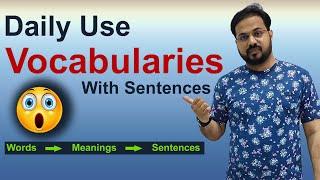 Daily Use English Vocabularies With Sentences & Urdu meanings | English With Bilal