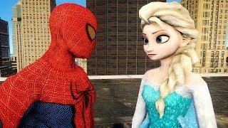 Spiderman vs Elsa Frozen   Spider man   Merry Christmas