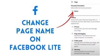 How to Change Page Name on Facebook Lite?