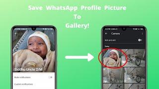 How To Save WhatsApp Profile Picture | WhatsApp Profile Picture To Gallery