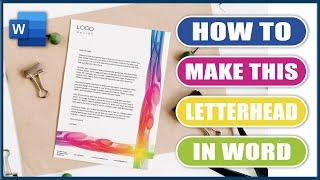 How to make this LETTERHEAD in Word | MS Word tutorials