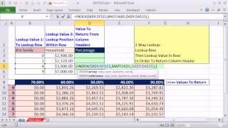 Excel Magic Trick 922: Lookup Row, Then Lookup Value In Row & Return Column Header: Two Way Lookup