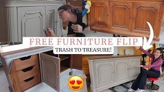 DIY Furniture flip !! Saved from the trash! Furniture flip anyone can do! Minimal prep!