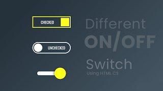CSS Checkbox Toggle - On Off Toggle Switch in HTML CSS