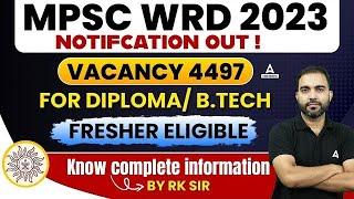 WRD Recruitment 2023 | Notification Out | WRD Syllabus,Qualification,Exam Pattern | Full Details