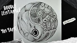 Drawing Yin Yang Doodle Zentangle Art | Drawing for beginners