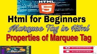 #5 Marquee Tag in Html | Properties of Marquee Tag with Html Code| Html Marquee Tags