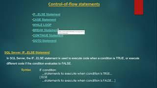Control statement If in T-SQL in SQL server