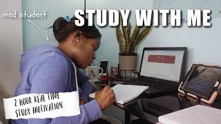 STUDY WITH ME (real time) 2 HOUR POMODORO |CHILL HIP-HOP JAZZ STUDY CAFE MUSIC med school motivation