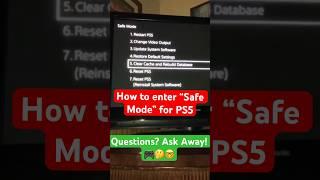 How to Enter Safe Mode for PS5 #HowTo #PS5 #Shorts #PlayStation #PlayStation5