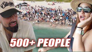 When your beach party gets a little too popular... ! 500+ People!