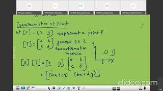 Lecture 6 - Computer Graphics - 2D Transformation (Transformation of Point) - Deepali Jaadhav