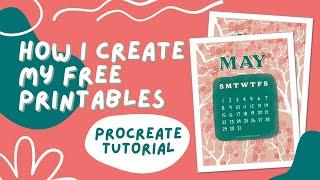 PROCREATE TUTORIAL | See How I Make My Free Calendar Printables