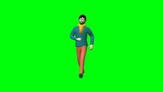 walking cartoon characters green screen | green screen cartoon video | male cartoon characters