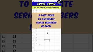 2 EASY TRICKS for Excel Serial Numbers! #shorts #excel excel