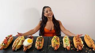 8 FOOT BIG DOG CHALLENGE! | DINOS FAMOUS HOTDOG CHALLENGE | @LeahShutkever