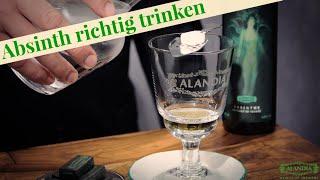 Absinth richtig trinken Mit Wasser und Zucker (ohne Feuer)