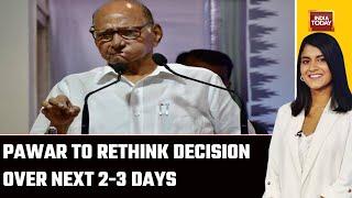 After Key NCP Huddle, Sharad Pawar To Rethink Resignation Decision | Pawar Resigns As NCP Chief