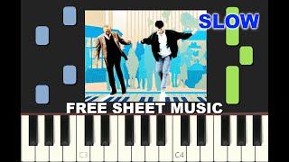 SLOW piano tutorial "HEART AND SOUL", BIG movie, with free sheet music (pdf)