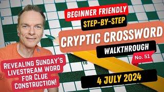 Beginner's step-by-step guide to Solving a Cryptic Crossword - No.51 - A 'rocky' time at the end