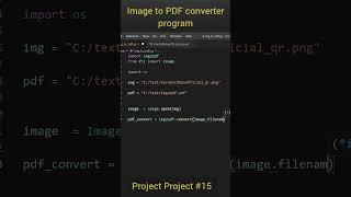 Convert Image to PDF with just 7 lines of python | Python project-15 #shorts #python