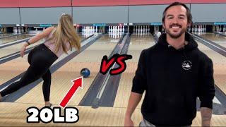 WEAK GIRL throws 20LB bowling ball??