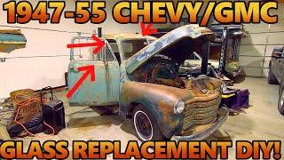 How to Install ALL Glass in a 1947-55 Chevy/GMC Truck! | DIY Method, Rope Install + Lock Bead Type!!