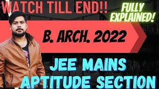 syllabus of jee main paper 2 aptitude section b.arch 2022.  types of question ?