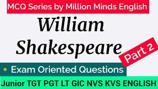 William Shakespeare MCQs || William Shakespeare Mcq Questions || Lecture2 ||